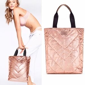 Victoria’s Secret Quilted Tote Bag NWT | Rose Gold Blush | Y2K Chic ✨